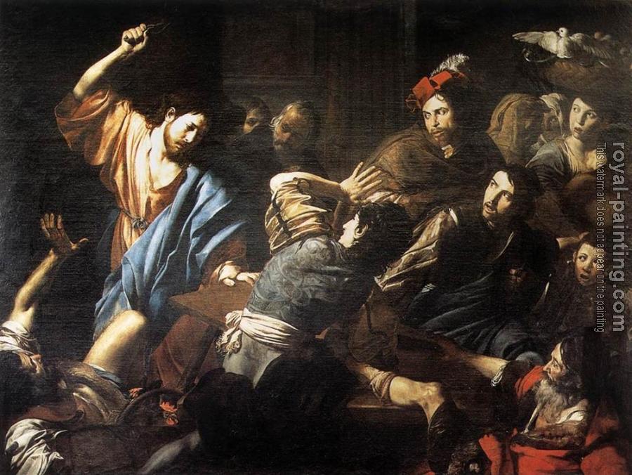 Jean De Boulogne Valentin : Christ Driving the Money Changers out of the Temple